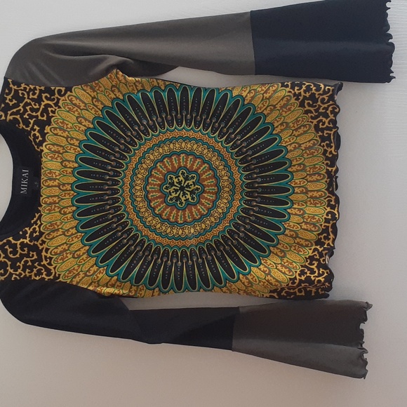 Mikai Boho long sleeve top blouse Size S - Picture 3 of 9